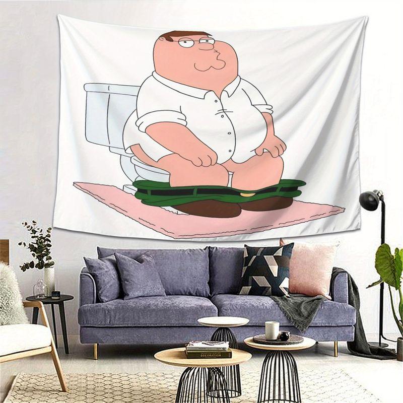 Toilet Man Tapestry American Anime Style, Quirky Wall Art for Dormitory Esports Room Background Decor