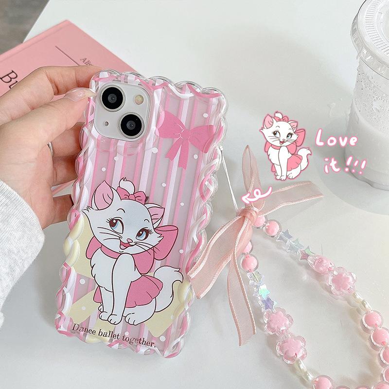 Applicable Apple 11/14/15 Pro Twist Mary Cat Lanyard Girl Anti-drop Soft Case iPhoneXR Mobile Phone Case