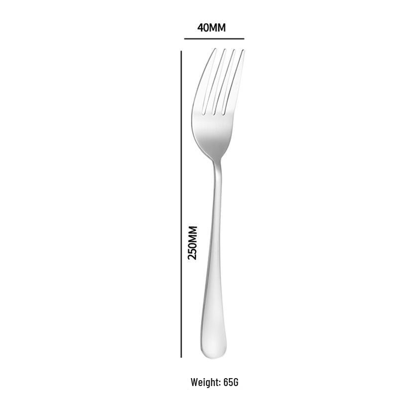 1010 Stainless Steel Western Cutlery Set: Steak Knife, Fork, Spoon, Dessert Spoon, Serving Fork, and Ice Spoon.