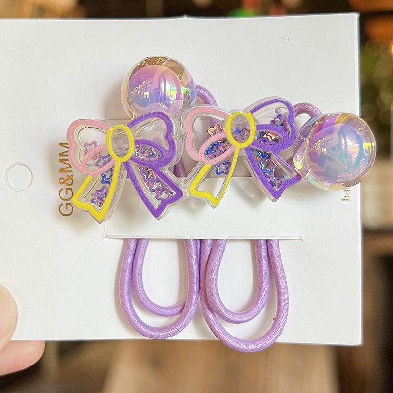 2PCS New Cute Broken Diamond Colored Bow Princess Headwear Kids Elastic Hair Bands Children Hair Ropes Girls Hair Accessories