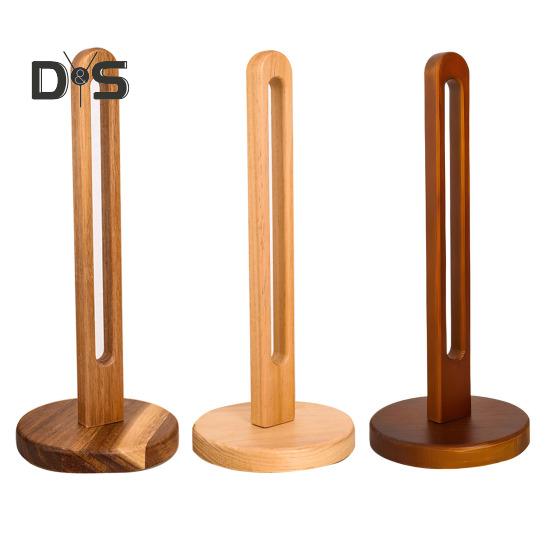 Portarrollos de Papel de Madera con Base Estable Diseño Antideslizante Fácil Montaje Soporte Almacenamiento para Papel de Cocina