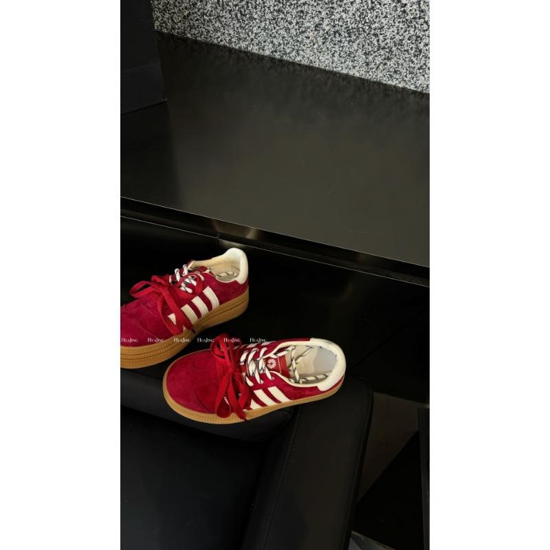 

thick-soled matte leather four-bar women s shoes spring new pair of shoelaces breathable casual sports board shoes women 39 червоний