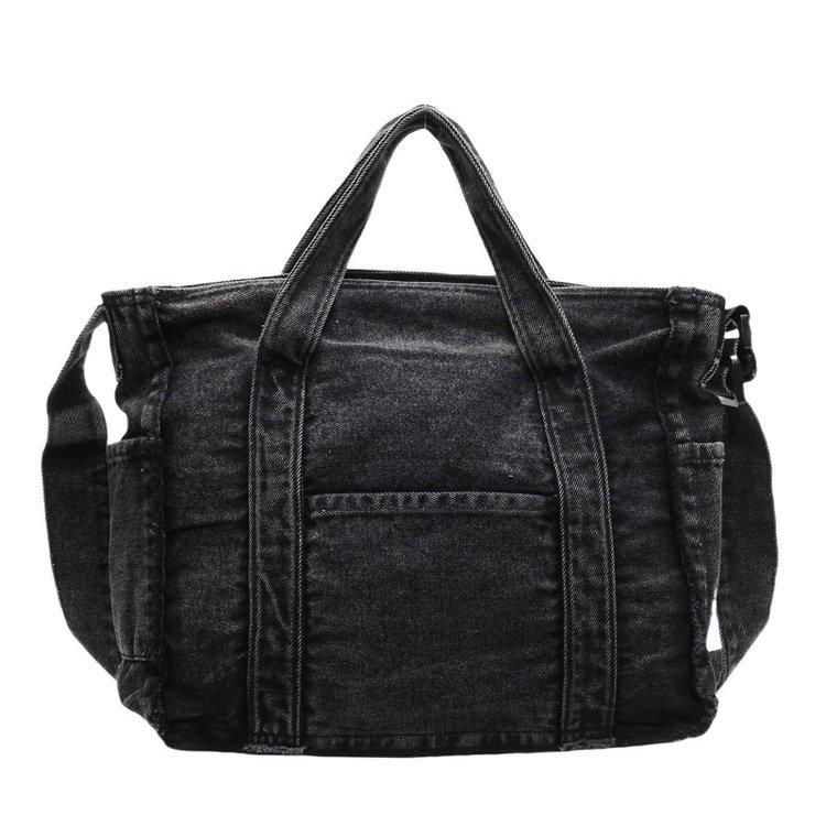 Ins Japanese Harajuku Girl Shoulder Messenger Bag Female Korean Retro Casual Versatile Handbag Denim Bag