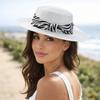 Korean Style Sunscreen Bucket Hat with Leopard Print Belt Women's Sun Hat Straw Woven Hat  Hiking
