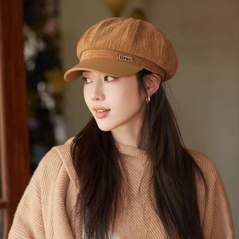Nový osmiúhelníkový baret s vaflovou vazbou, retro všestranná malířská čepice, venkovní módní čepice newsboy, vhodná pro ženy