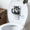 Cartoon Pelziges Kleines Schwarzes Kätzchen Rollenpapier Badezimmer Toilette und Heimverschönerungsaufkleber