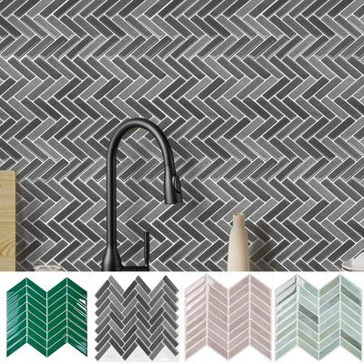 Self-adhesive Peel and Stick Backsplash Waterproof Stick Tile Wallpaper  for Kitchen Bathroom