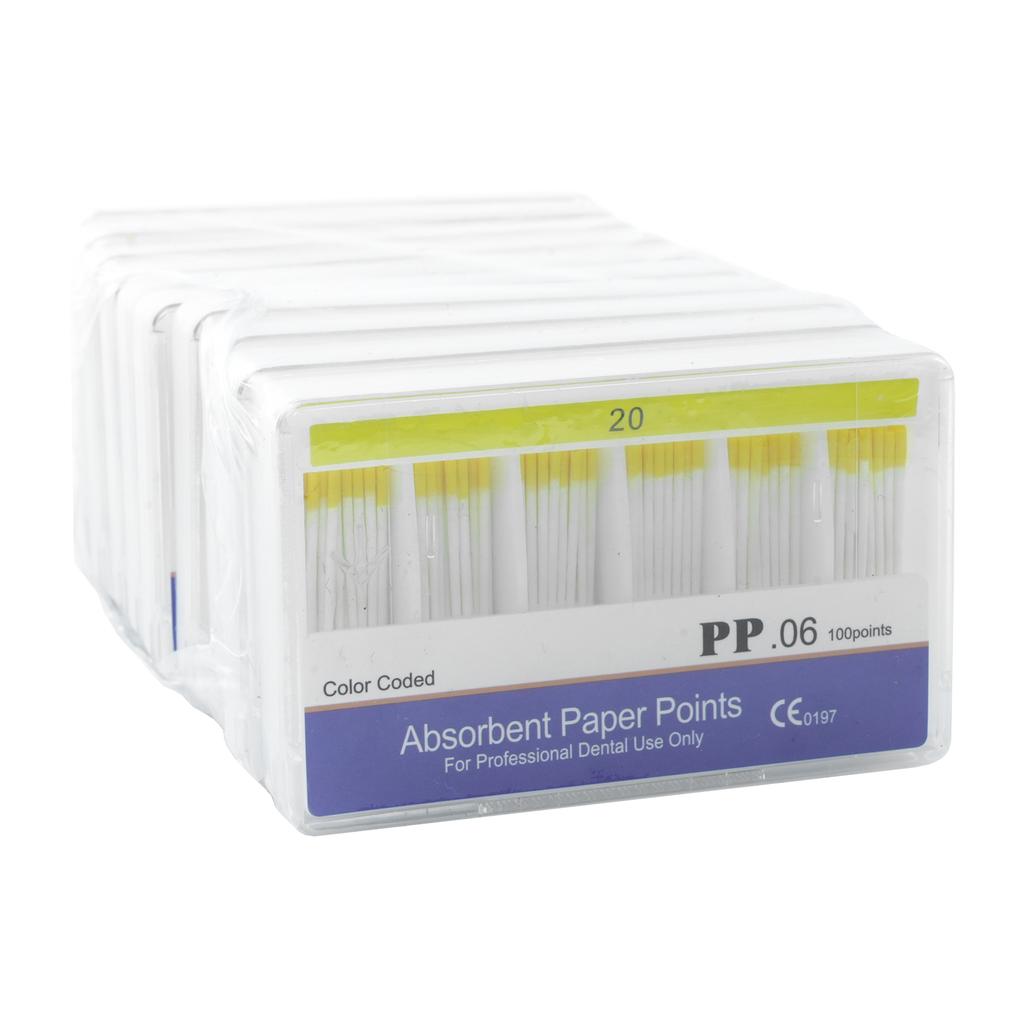 10 cutii Puncte de hârtie absorbantă dentară Vârfuri de hârtie absorbantă de umiditate Taper 0,02 0,04 0,06 Endodonție Clinici dentare Consumabile