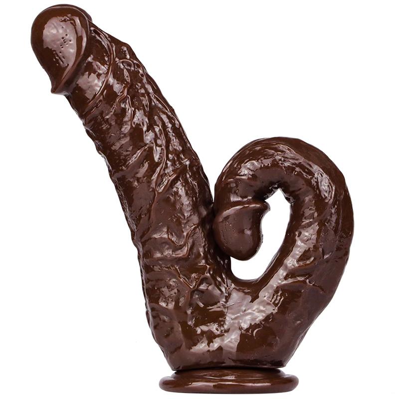 Double Gun Female Simulation Penis Size Double Head Crystal Penis with Suction Cup Female Pulling Masturbation Anal Plug