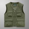 Photographer waterproof vest, sleeveless outdoor new multi-pocket quick-drying fishing vest, men's thin mountaineering