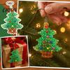 Festive Bead Keychain Craft Christmas Tree Keychain, Faux Crystal Beaded Xmas Pendant, DIY Holiday Ornament Kit 3D Key Ring Charm Accessory