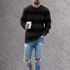 MAITA CoolJacket Men's Autumn and Winter Fashion Round Neck Knitted Top Striped Casual Sweater