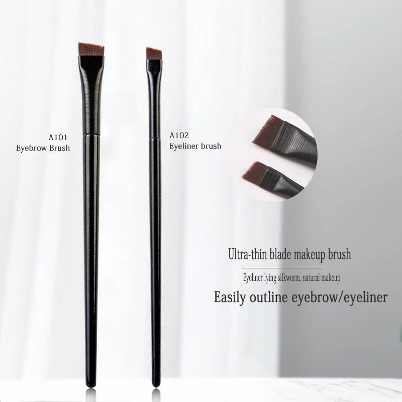 Neue 1/2 stücke Klinge Make-Up Pinsel Abgewinkelt Dünne Augenbraue Pinsel Flach Feinen Eyeliner Pinsel Professionelle Liner Stirn Schönheit Bilden werkzeug