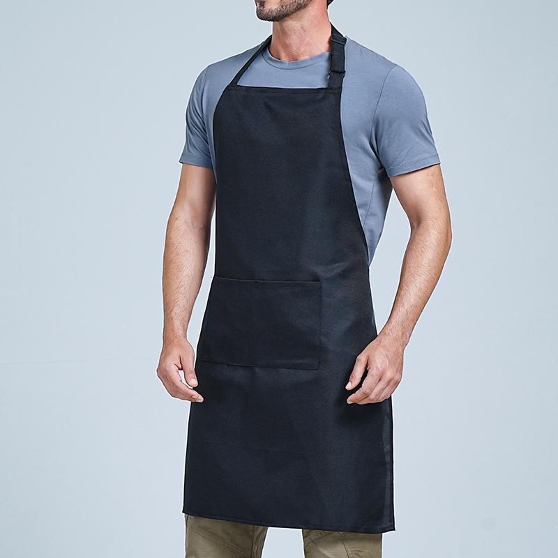 Korean-Style Custom Logo Neck Apron for Baking, Kitchen, Restaurant, and Coffee Shop