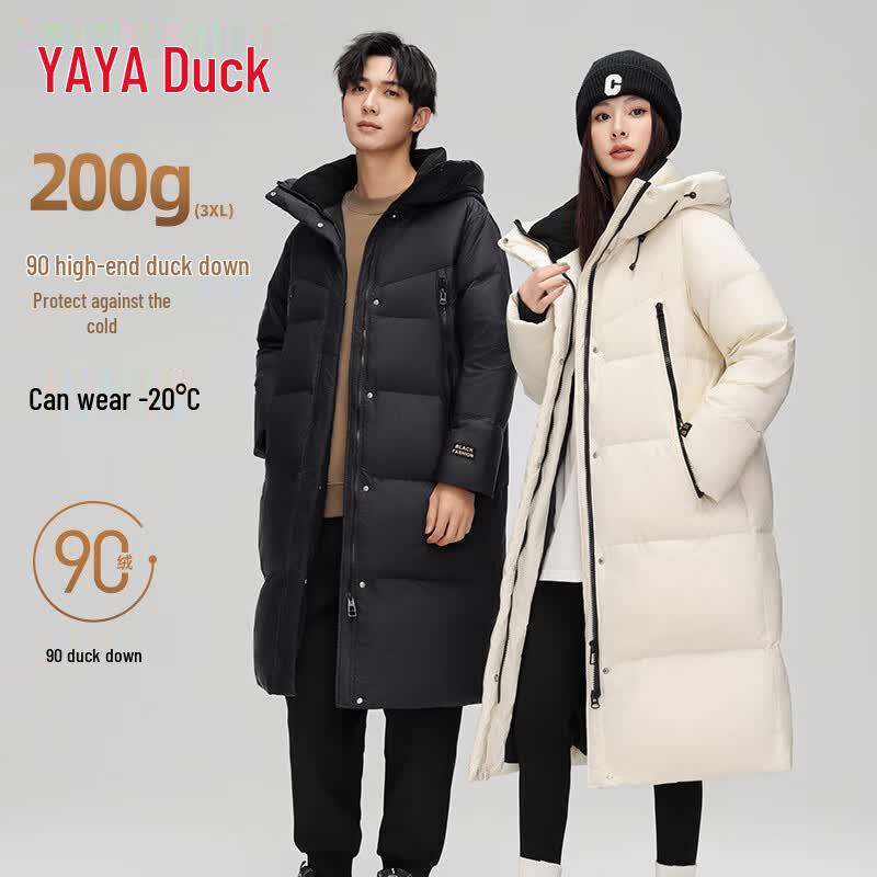 YAYA Unisex Long Winter Down Jacket M белый