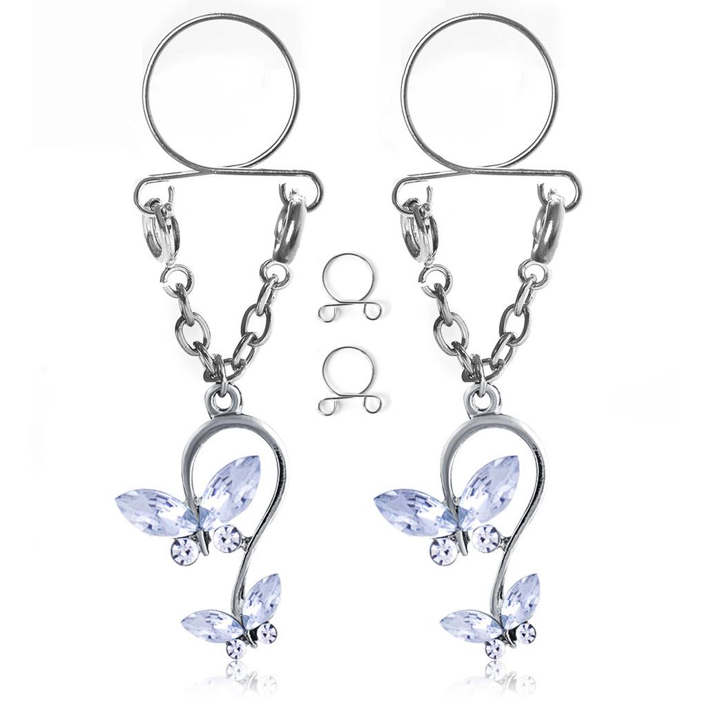 New Product Horse -Eyed Butterfly Non -Pottering Creation False Creation Creation Can Regulate Nipple Jewelry