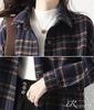 Check Lightweight Flannel Long Casual Check Everyday Long and Comfortable Beige MRL01-BEL Women's Shirt, Shirt, Sleeve, Top, Spring/Autumn, Pattern,