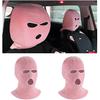 2 PCS Car Headrest Cover, Personalized Funny 3 Hole Auto Seat Full Face Mask Headcover, Ski Mask Wrap Protection for Front Seat Head Rest Decoration,