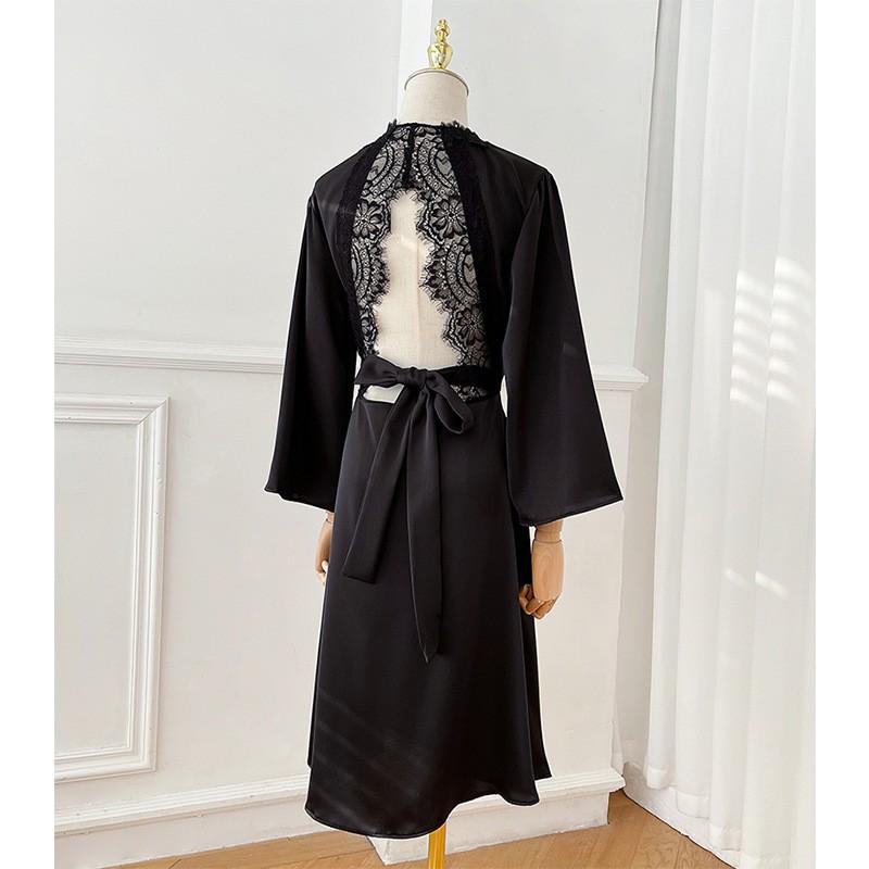 Red Pajamas Autumn Women's Wedding Dressing Gown Bride Pajamas Bridesmaid Clothes Ice Silk Backless Sexy Nightgown Long