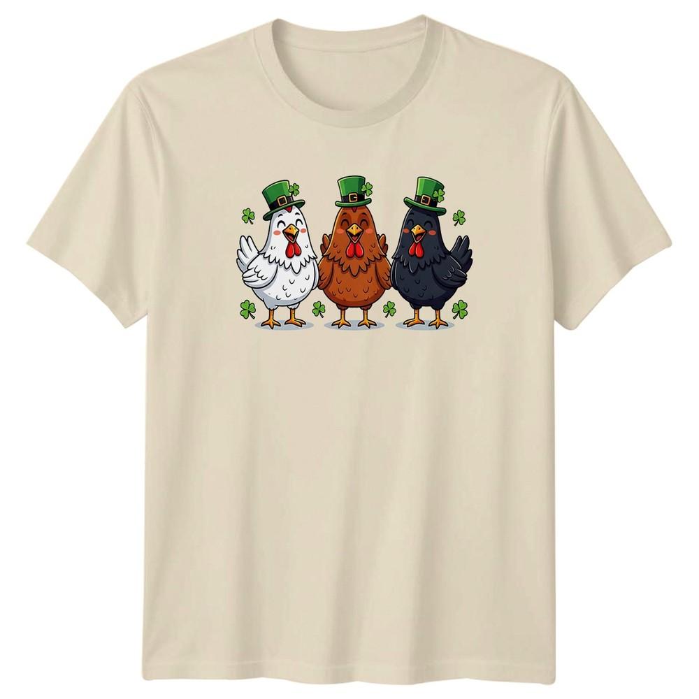 Three Lucky Chickens For St TShirt Leprechaun Hens Farm Holiday