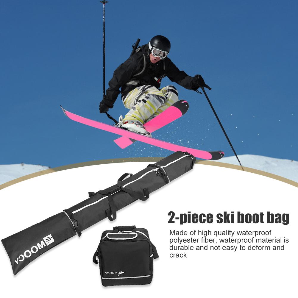 Snowboard Bag+Ski Boot Bag 2 Pcs Ski Set Ski Bag & Boot Bag Set Large Capacity Waterproof Travel Ski Boot Storage Bag Backpack