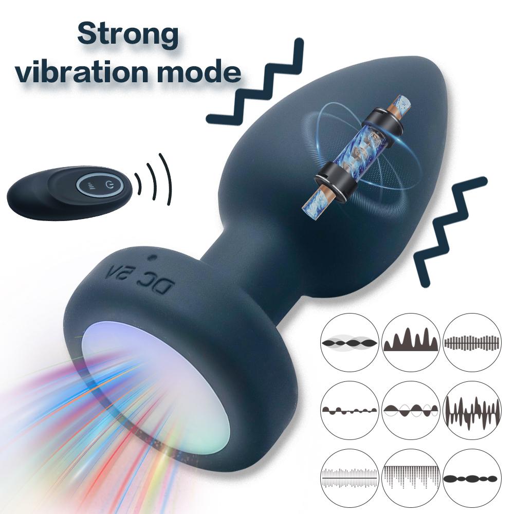 Body-Safe Silicone Vibrating Plug -Remote Control,Waterproof & Powerful Vibration for Prostate/G-Spot Play Sex Toys
