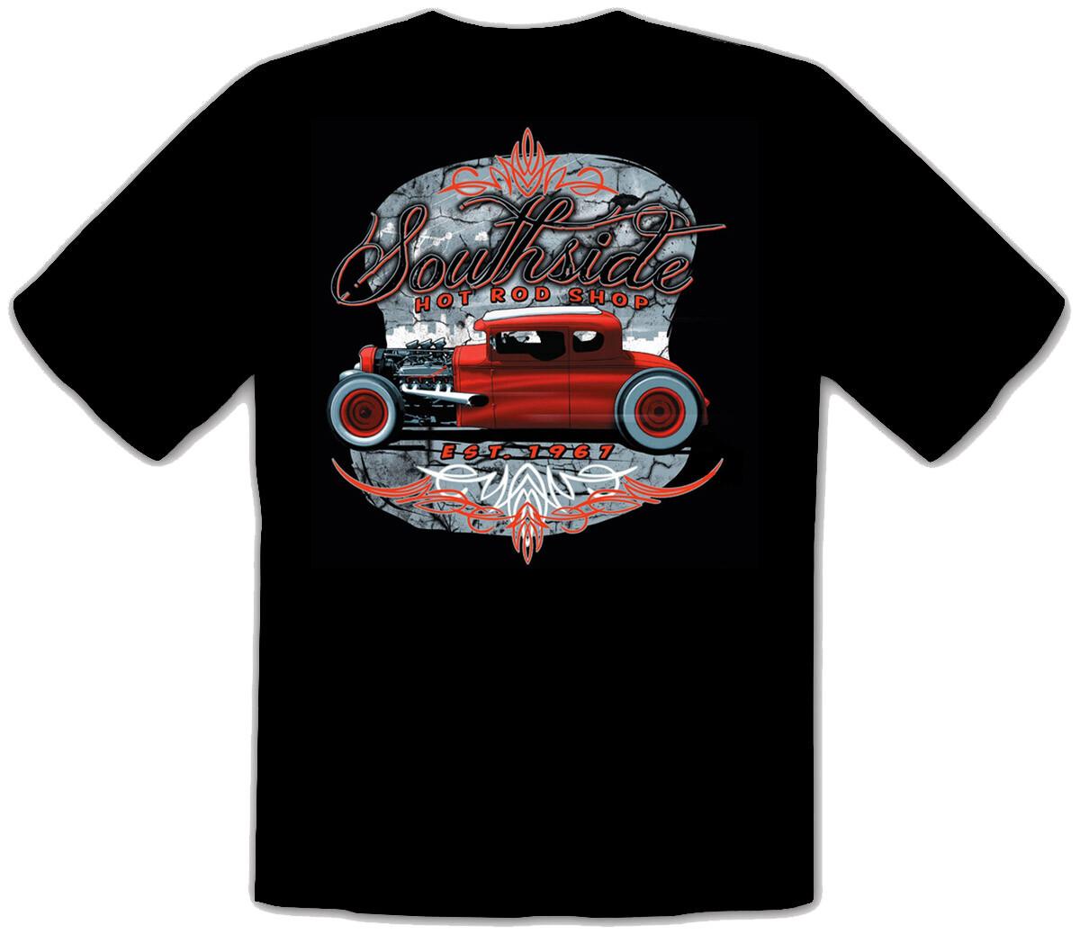 26 Hot Rod US Car Chevy Southside Vintage Vintage Rockabilly Black T-Shirt -330- Unisex T-Shirt XXXL