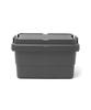 GORDON MILLER 50L Stackable Trunk Cargo Storage Box Organizer, Dark Gray, with Lid, Outdoor Seating, Large Capacity, 1664702