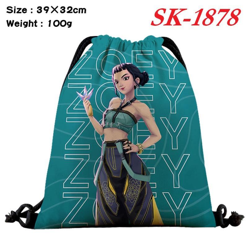 Demon Hunters Drawstring Bag Lightweight Backpack Cartoon Print Travel Fitness Clothes Storage