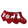 Red Reindeer Snowflake Plush Christmas Stockings - Festive and Cute Holiday Ornaments