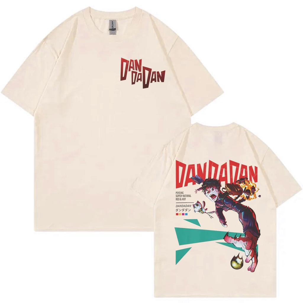 Japanese Anime Dandadan Double Sided Print Tshirt Men Women Fashion Cartoon Short Sleeve Tshirts Summer Casual Cotton T Shirts