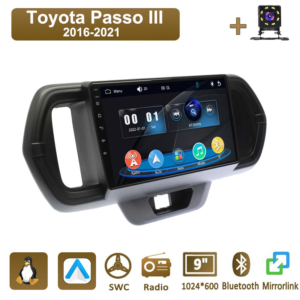 

Icreative Car Radio Multimedia MP5 Player Head Unit Stereo BT For Toyota Passo III 2016-2021 чёрный