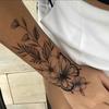 Retro Butterfly Flower Tattoo Sticker Advanced Sense Beautiful Back Arm Tattoo Sticker