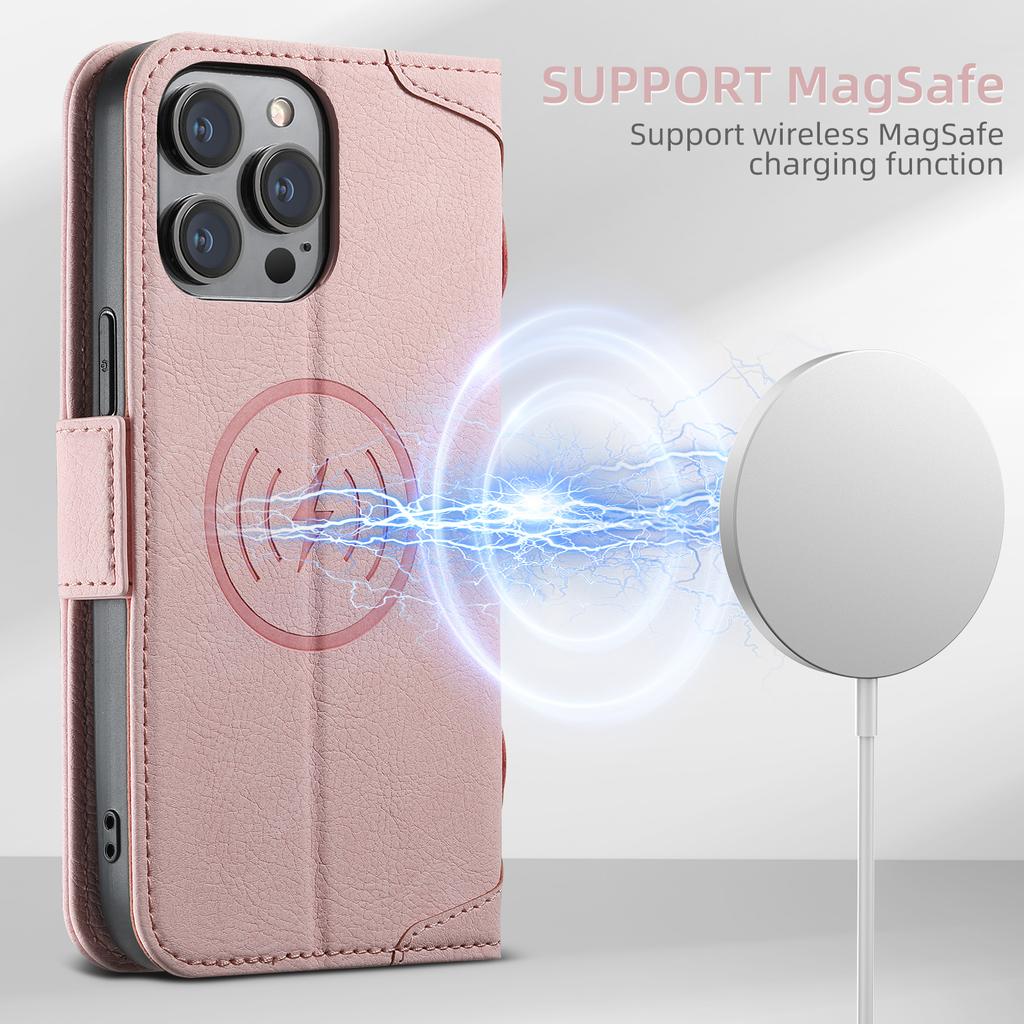 SUTENI Luxury Wallet Leather Magsafe Card Holder Flip Magnetic Phone Case For iPhone 16 15 14 13 12 Pro Max Plus Cover
