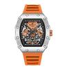 Moderne Ruimas Marke Automatische Uhr Für Männer Sport Silikon Wasserdicht Mechanische Armbanduhr Mit Silikonarmband Tonneau Zifferblatt