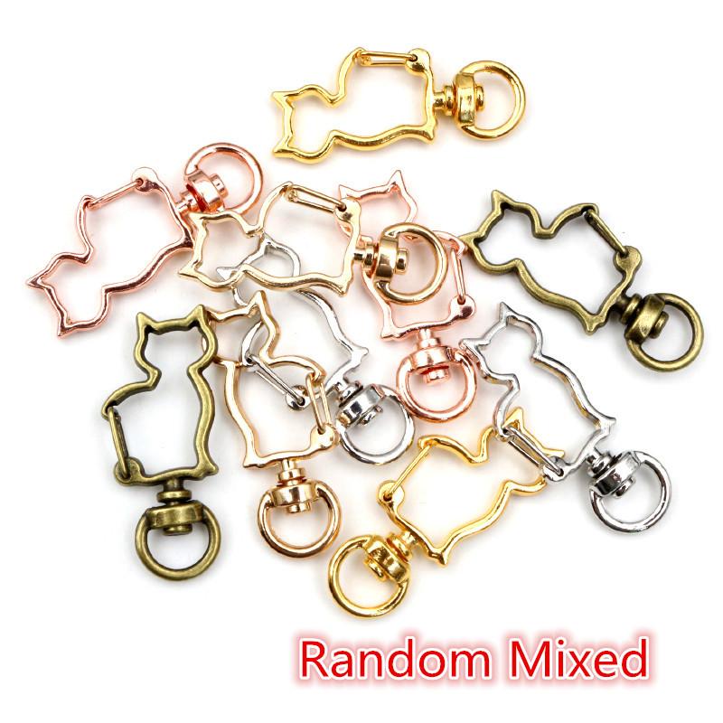 10pcs Random Mixed Snap Hook Trigger Clips Buckles For Keychain Lobster Clasp Hooks for Necklace Key Ring Clasp Jewelry Supplies