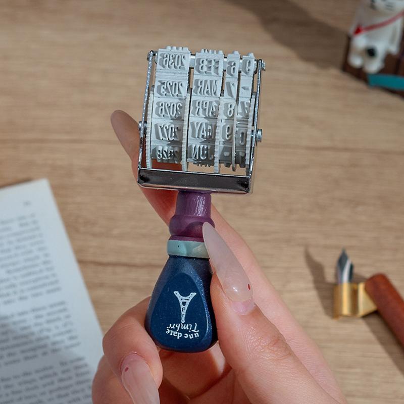 Vintage Datumsstempel DIY Konto Einstellbarer Jahr Monat Tag Rollstempel Grenzüberschreitender Jahresstempel