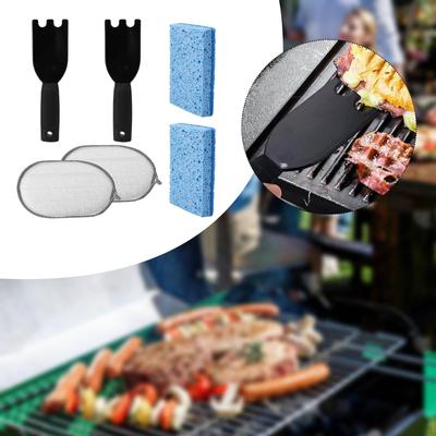 Grill Cleaning Sponge Scrap Set Tool Household Multipurpose Accessories Scrub Pad for