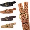 Wax Rope Woven Thin Belt With Suit Dress Shirt Non-Punching Belt