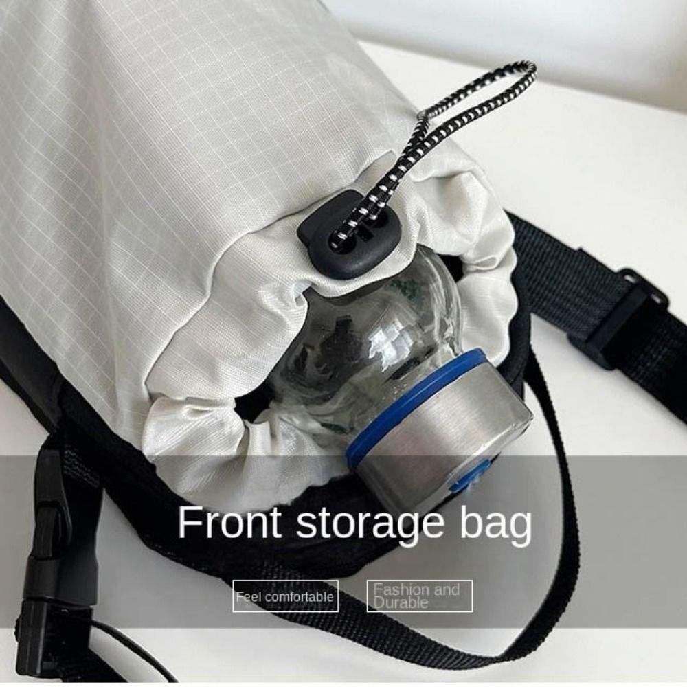Adjustable Strap Drawstring Shoulder Bag Lightweight Women Crossbody Bag Water Bottle  Bag  Unisex