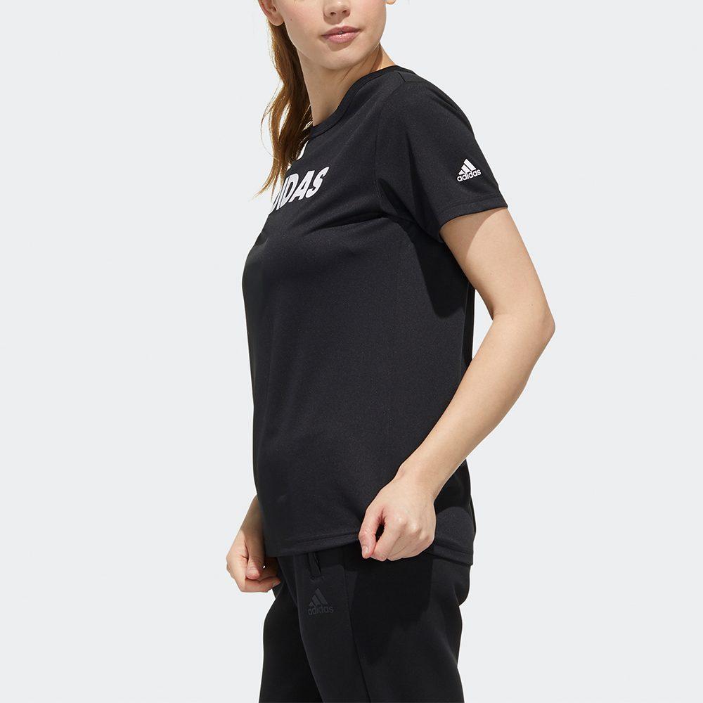 Adidas T Shirts Women's Black Crew Neck Moderate Straight Fit FM5312