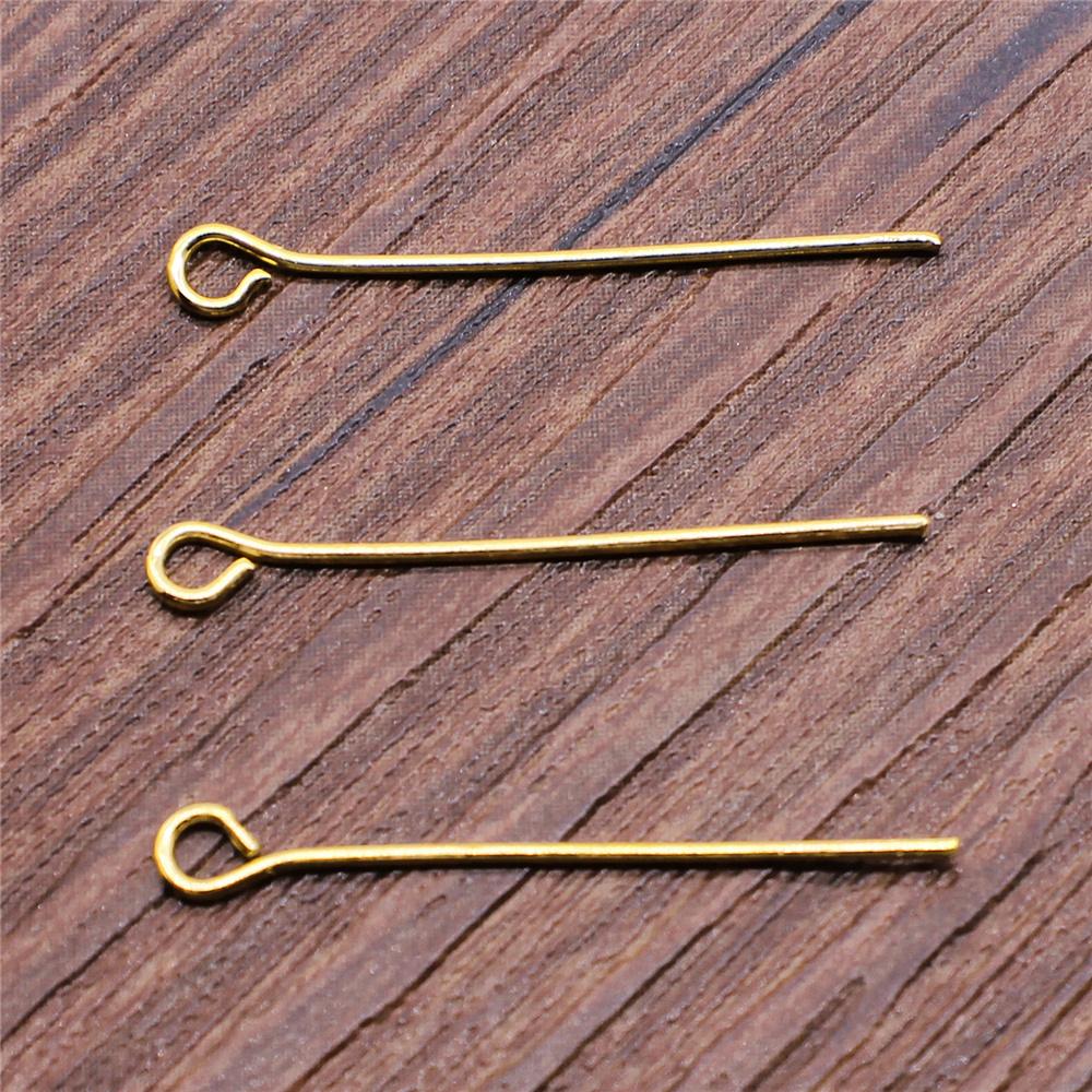 200pcs Eye Head Pins 18~35mm Eye Pins Bead Pins Jewelry Findings & Components For DIY Jewelry Making