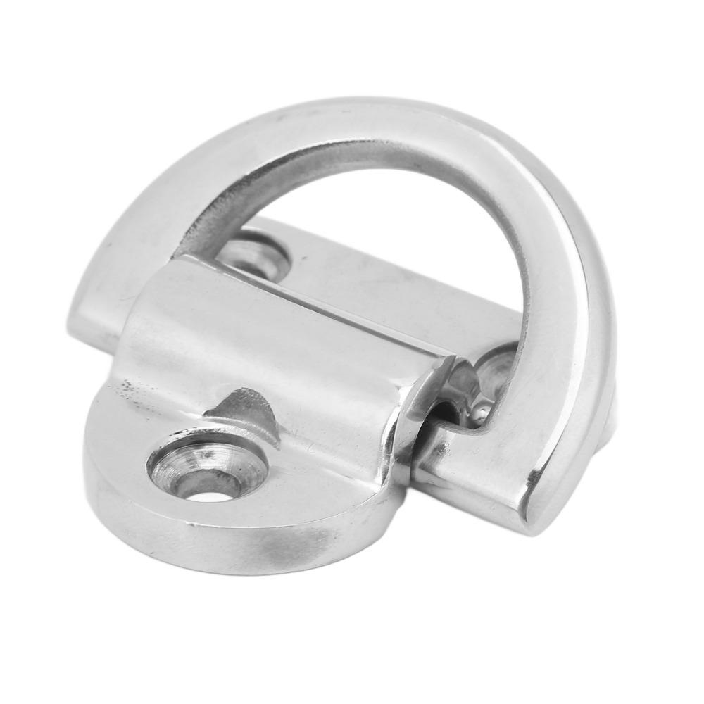 60*58mm Marine Folding Pad Eye 316 Stainless Steel D Ring Anchor Deck Folding Pad Eye  Marine Use