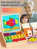 Magnetic Building Blocks Wooden Geometric Puzzle Exercise for Brain Intelligence Development Geometric Thinking Training for 2-8