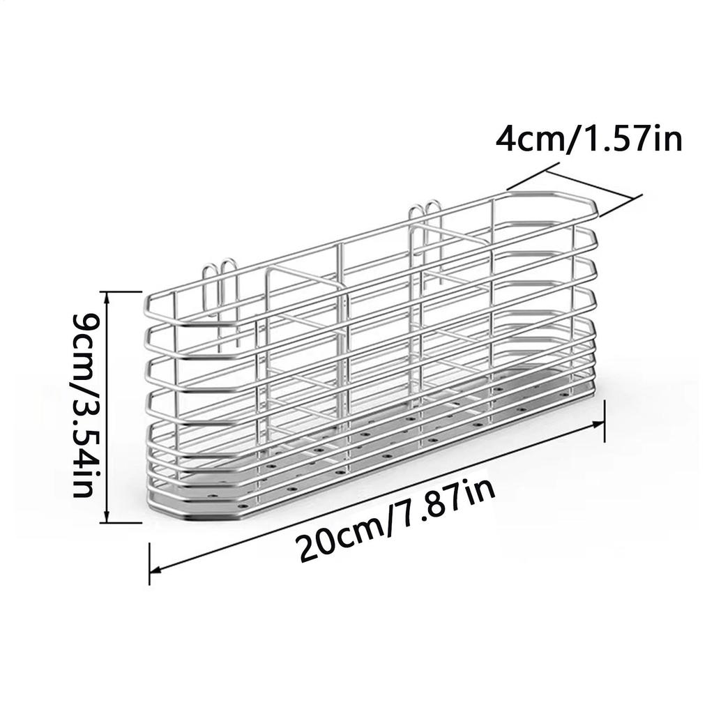 Fork Drainer Basket Stainless Steel Cutlery Hangable Basket Flatware Drying Rack Fork Drainage Containers For Kitchen