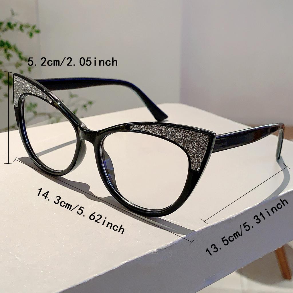 Colorful Trends Bling Frame Women Popular Fashion Cat Eye Eyeglasses Stylish Brand Decoration Po Ladies Glasses