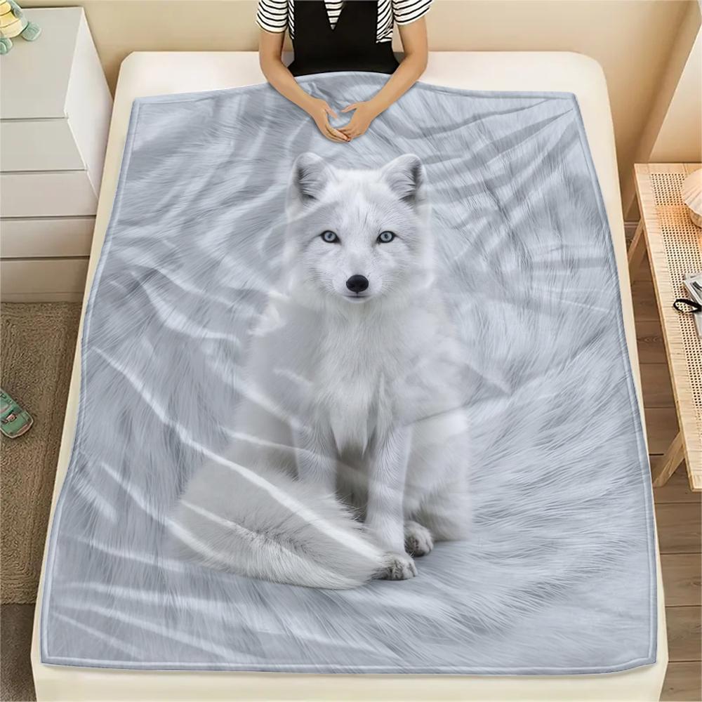 1Pc Cartoon Print Flannel Blanket, High Quality Comfortable for All Seasons, Home Decor, Warmth and Comfort, Perfect for Christmas Birthday Gift