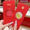 Pure Gold Princess Prosperity Sticker & Auspicious Gold Patch Red Envelope Set for New Year Celebration