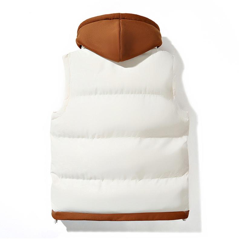 Podzimní a zimní péřová bavlněná vesta pro muže a ženy, univerzální, volná, trendy značka, falešná dvoudílná vesta, bavlněná bunda