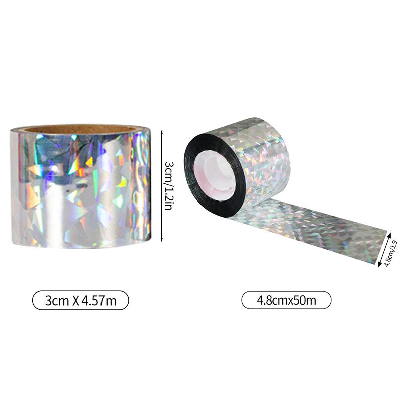 Double Sided Reflective Bird Repellent Tape Pond Orchard Anti-Bird Colored Ribbon Balcony Bird Guard Laser Bird Repellent 50/80M